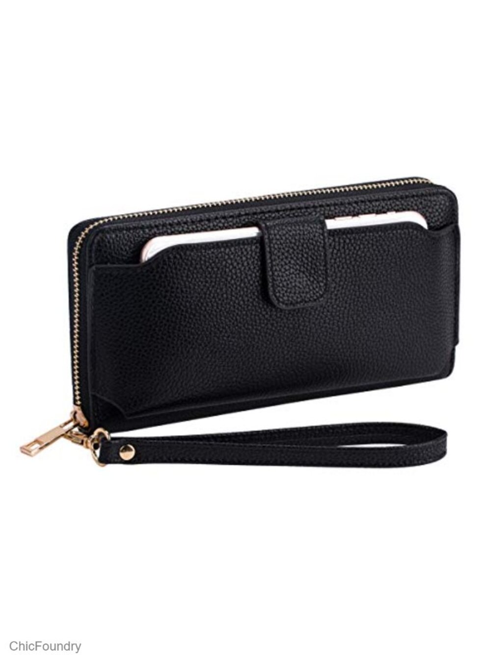 Wristlet Wallet Cell Phone Holder Zip Around Faux Leather Handbag